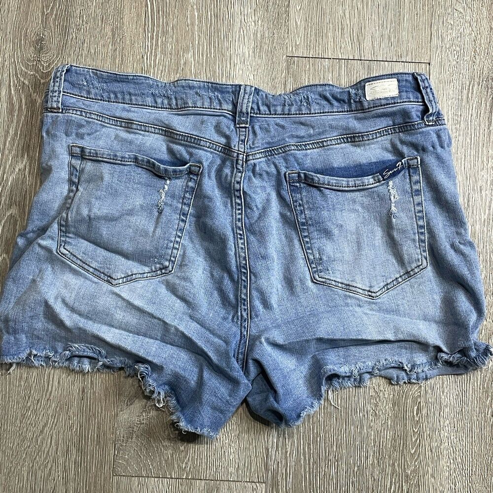 Seven 7 Jeans Denim Cutoff Shorts Blue Size 16 - Picture 3 of 4